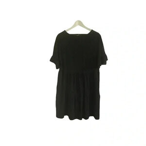 NCLOOK Peasant Black Dress Size Large Tiered Ruffle Summer Casual
